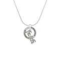 thumbnail image 2 of Delight Jewelry Silvertone Crystal Script ''Faith'' Gymnastics Ring Charm Necklace, 18", 2 of 4