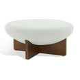 thumbnail image 5 of SAFAVIEH Couture Tailor Modern Linen Cocktail Ottoman, Taupe/Brown, 5 of 7