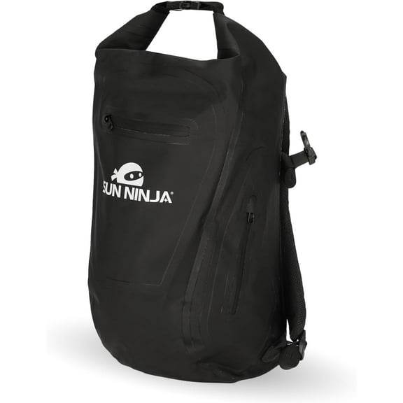 SUN NINJA Dry Bag Backpack, Waterproof Floating Drybag for Kayaking & SUP, Dry Bags Waterproof Backpack for Men & Women, Dry Sack Waterproof Bag, 20L Capacity - Black