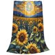 thumbnail image 2 of Balery Starry Sky Moon Sunflower Manta de Felpa Suave y Acogedora – Cobija de Franela Aterciopelada para Cama, Lavable y Cálida para Sofá, Mascotas, Transpirable-50"x40", 2 of 7
