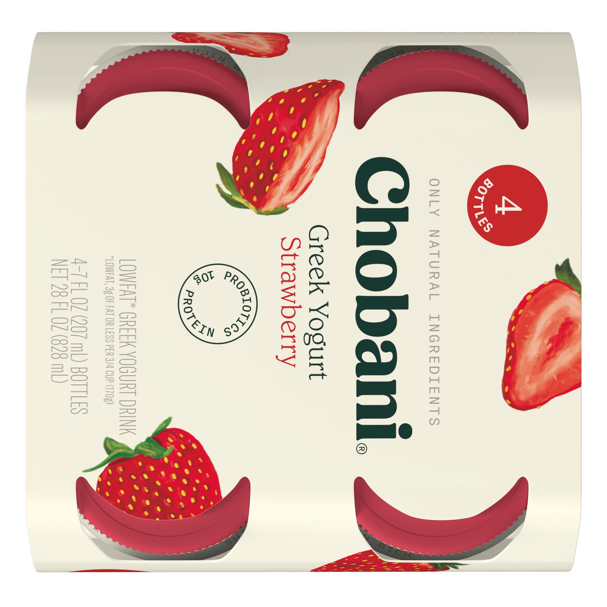 Chobani Lowfat Greek Yogurt Drink Strawberry 7 fl oz 4 Pack