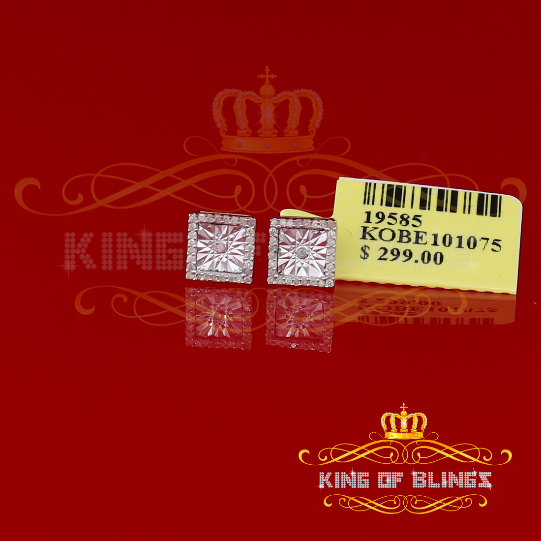 King of Bling's Yellow Aretes Para Hombre 925 Silver 0.15ct Diamond Women's/ Men's Stud Earrings