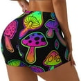 thumbnail image 2 of Sigee Bright Mushrooms Print Women's High Waist Workout Shorts - Squat Proof, Tummy Control, Yoga and Gym Activewear-, 2 of 9
