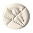 thumbnail image 1 of Feltree Dividing Dividing Tableware Set Three Dividing Dessert Breakfast with Spoon Fork Chopsticks, 1 of 6