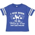 thumbnail image 3 of Inktastic I Was Born to Be Wild and Free with Wolf and Mountains Boys or Girls Toddler T-Shirt, 3 of 5