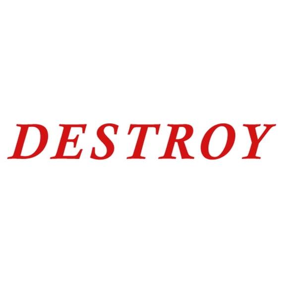 Printtoo Destroy Self Inking Rubber Stamp Pre-Inked Office Stamp- Home Office Business Stationery, Red- 42 x 9 mm