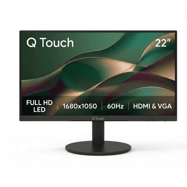 Monitor LED Q-touch 22 Pulgadas Resolución 1680 x 1050 HD HDMI VGA 60Hz 5ms Negro