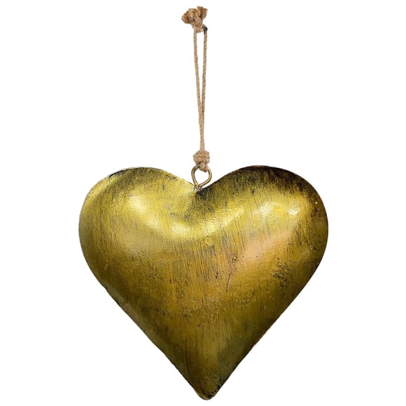 Art Mural en Métal Vintage en Forme de Cœur, Décoration Murale de Chambre en Forme de Cœurs Dorés / Décorations d'Anniversaire pour Couples, Cœur d'Amour de Ferme, Décoration Suspendue pour la Saint-Valentin