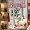 thumbnail image 3 of Christmas Valances for Windows, 54 x 18in, Winter Snow Scene Dreamy Pink Snowing Town Rod Pocket Kitchen Valance Curtain Light Filtering Window Treatments for Living Room Bedroom, 1 Panel, 3 of 7