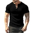 thumbnail image 2 of WREESH Men's Gradient Sports Pullover Short Sleeve Top with Button Detail Gradient Design for The Sports Enthusiast Black, 2 of 6