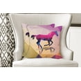 thumbnail image 4 of Ambesonne Abstract Throw Pillow Cover 2 Pack, Geometric Horse Animal, 16", Cream Pink Purple, 4 of 6