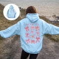 thumbnail image 4 of Godom Women Loose Hoodie Sweatshirt Solid Basic Fleece Letter Long Sleeve Kangaroo Pocket Drop Shoulder Pullovers Top, 4 of 7