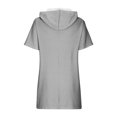 thumbnail image 5 of Timegard Womens Tops Drawstring Hoodies Short Sleeve Comfy Solid Color Pullover Tops with Pockets, 5 of 7