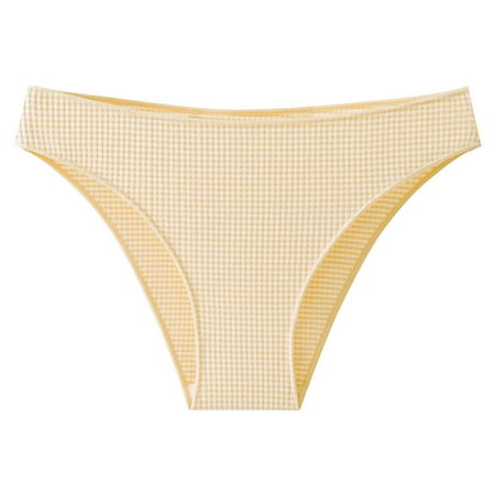Clearance & Promo  Women s Low Waist Briefs  Striped Cotton Underwear  Comfort Fit  Seamless Design  Daily Wear  Breathable  Soft Material  Plus Size Shirt for Women | Yellow XL  Sopatenor