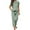 Green, variant on Wutalume Women's Retro Elastic Waist Two Piece Set - Spring Summer Casual Outfit, Breathable Loungewear for Daily Vacation and Home,Green S