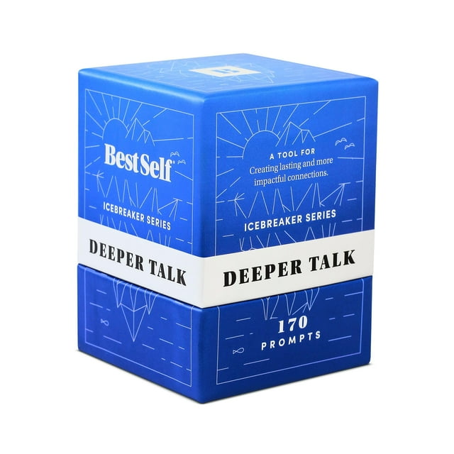 Bestself Icebreaker Deeper Talk Deck - Paquete de tarjetas para iniciar conversaciones para profundizar las amistades con 170 indicaciones para crear conversaciones reales para amigos, compañeros de t