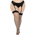thumbnail image 4 of Women's Plus-Size Industrial Fishnet Thigh Highs, Black, Plus Size, 4 of 5