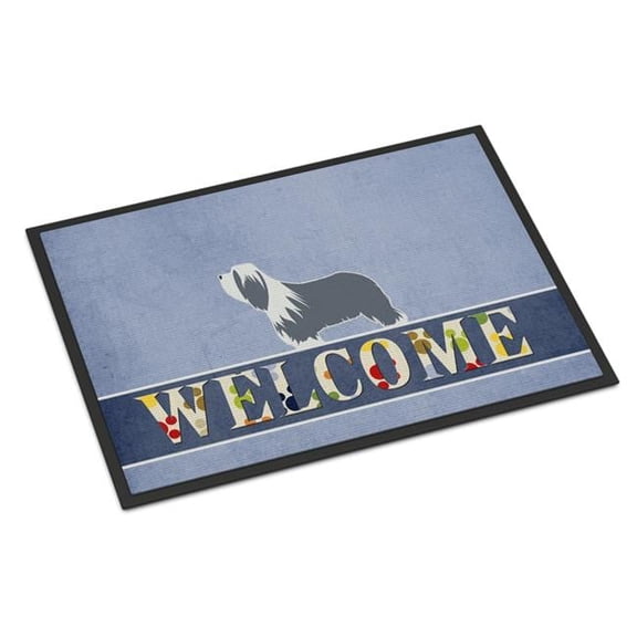 24 x 36 in. Bearded Collie Welcome Indoor or Outdoor Mat