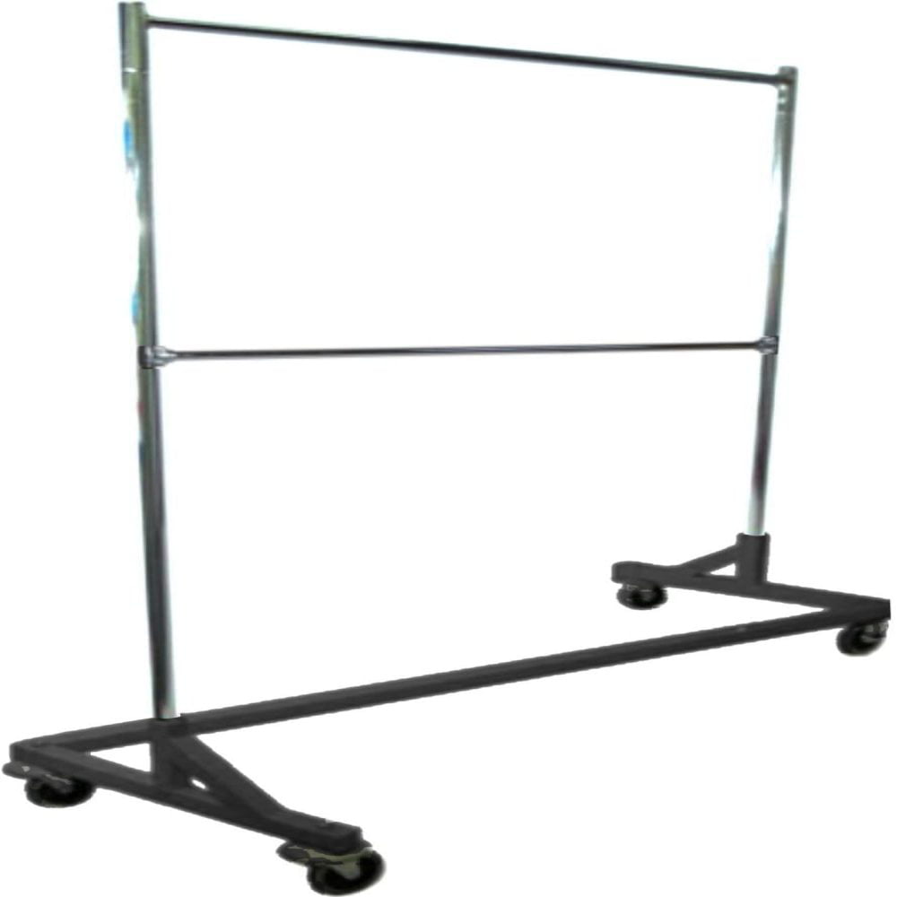 Only Hangers GR400EH Commercial Grade Double Bar Rolling Z Rack with Nesting 