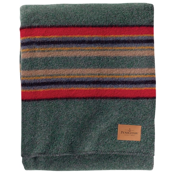 Pendleton Yakima Camp Green Heather Wool Blanket, Twin