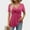 Pink, variant on DuoJiaJ Womens V Neck Shirts Short Sleeve Tops Front Knotted T Shirt Casual Solid Thermal Underwear Women Black L