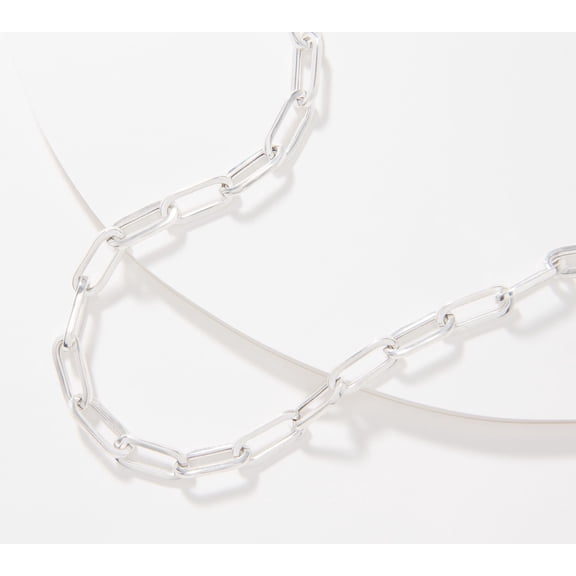 UltraFine Silver Polished Paperclip Chain 20" Necklace 20"