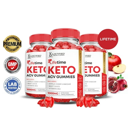 (3 Pack) Lifetime Keto ACV Gummies 1000MG Dietary Supplement 180 Gummys
