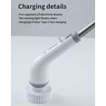 thumbnail image 2 of Electric Spin Scrubber,Cordless Cleaning Brush,Shower Cleaning Brush with 8 Replaceable Brush Heads, Power Scrubber Adjustable Speeds,Adjustable & Detachable Long Handle,Gray, 2 of 5