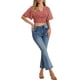 thumbnail image 2 of INSPIRAR CHIC Blusas Cortas de Manga Corta con Cuello en V de Verano con Estampado Floral S Burdeos, 2 of 6