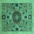 thumbnail image 1 of Ahgly Company Indoor Square Abstract Turquoise Blue Modern Area Rugs, 4' Square, 1 of 4