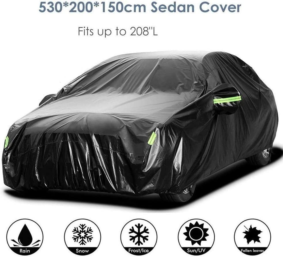 Safe View Half Car Cover Top Waterproof All Weather/Windproof/Dustproof/Windshield  Cover Snow Ice Winter Summer for Sedan SUV