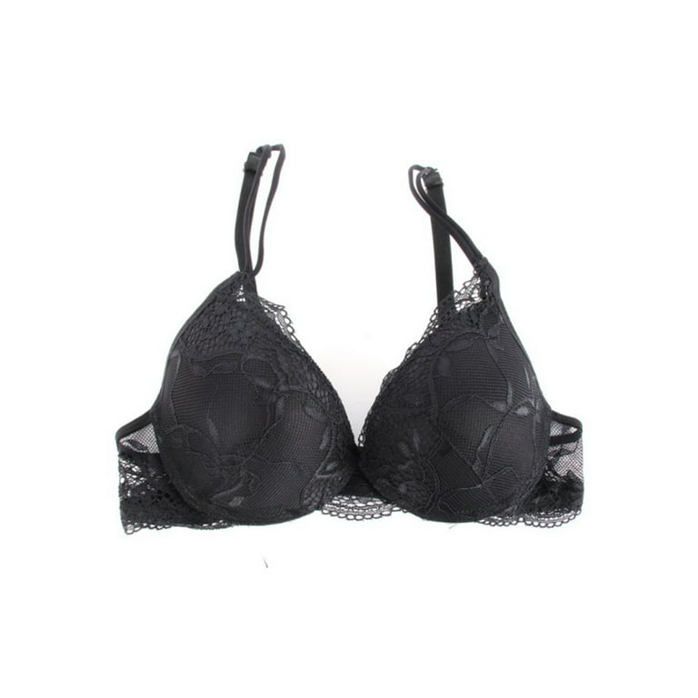 New Sexy Lingerie Set for Women Push Up Bras Cute Beauty Back Underwear  Seamless Top Back Buckle Thin 3/4 Cup Black Bra Sets