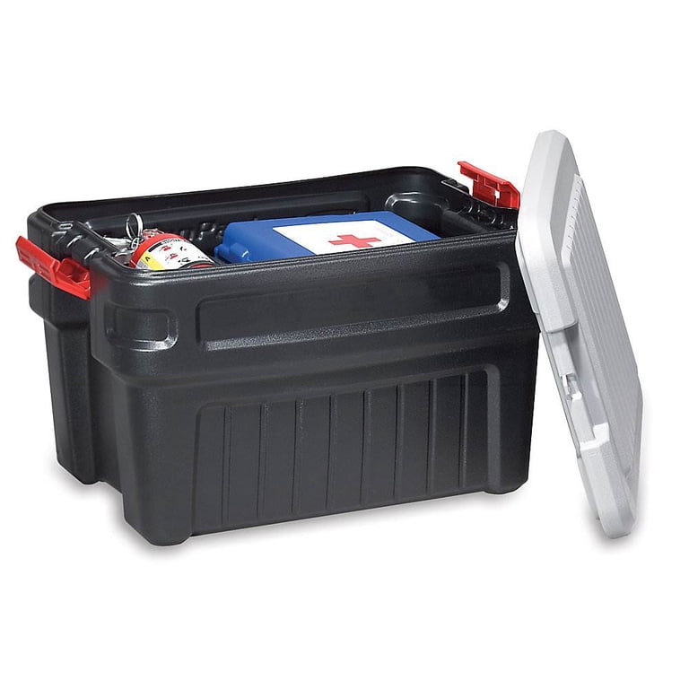 Rubbermaid, ActionPacker Storage Container, 24 Gallon, Black/Grey