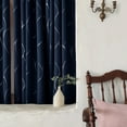 thumbnail image 3 of Deconovo Grommet Blackout Foil Wave Printed Room Darkening Curtains for Nursery 42W x 54L inch, 2 Panels, Navy Blue, 3 of 6