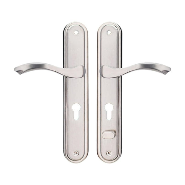 Manijas de puerta de seguridad con paneles estrechos, puerta de madera, cerradura elegante, manijas de palanca funcionales y resistentes de acero inox Apertura a la izquierda