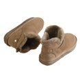 thumbnail image 4 of Botas de nieve de suela gruesa para mujer, de invierno, con forro polar integrado, cortas, bajas, antideslizantes, cálidas, acolchadas de algodón, 4 of 6