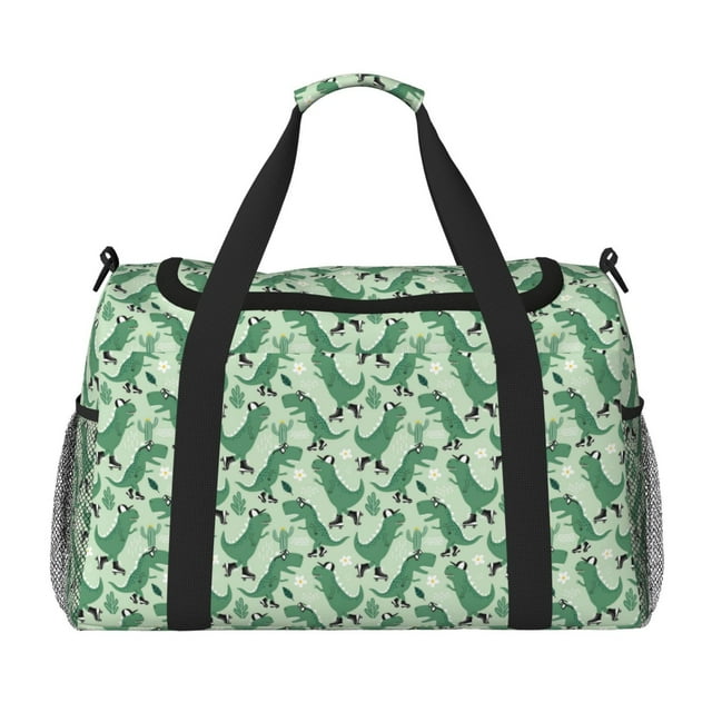 Disketp Dinosaurs on Roller Skater Bolsa de Viaje Tipo Duffle, Bolso de Mano para Fin de Semana para Mujer, Bolsa de Gimnasio Ligera para Hombre, Esencial para Viajes