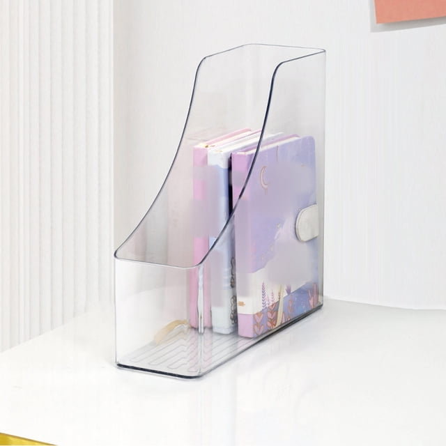 Product Classification & Craft & Stationery Clear Vertical A4 File Holder—Transparent Acrylic Document Organizer for Desk and Home Magazines and Files Storage