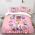 thumbnail image 1 of ROBLOX juego circundante para niños, Sábana de cama de Anime para dormitorio de estudiantes, funda de edredón, juego de tres piezas para el hogar, niños y niñas, 1 of 4