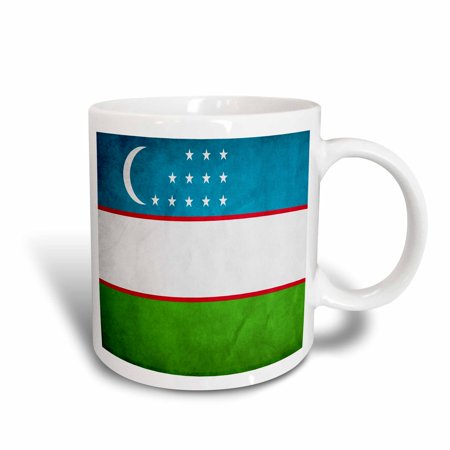3dRose Uzbekistan Flag, Ceramic Mug, 11-ounce