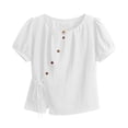 thumbnail image 4 of Sexlip Women's Blouse Short Sleeve Loose Fit Trendy Design Versatile Styling Breathable Wear Fashion Forward Modern Style White M, 4 of 6