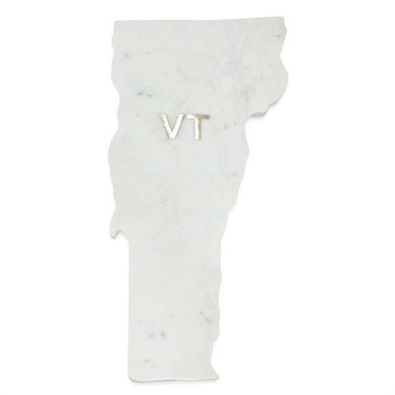 BIDK Home Polished Marble "Vermont" Cutting Board - 14" - White