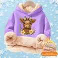 thumbnail image 2 of Oiyii Floral Highland Cow Print Hoodie for Toddler Girls Long Sleeve Weekend Hoodie Sweatshirt Pullover Top,Purple, 2 of 5