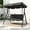 Gray, variant on VIVOHOME 3 Seat Porch Swing Chair with Converting Canopy&Removable Cushion, Cushioned Steel Frame Porch Canopy Swing Chair, Swing Glider Hammock for Patio, Garden, Gray