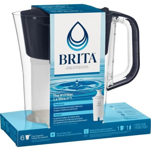 Brita® Small 6 Cup Denali Water Filter Pitcher with 1 Brita™ Standard Filter, Made Without BPA,, Black