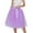 Purple, variant on Tulle Skirts for Women Elastic Waist Lace Up Bow Knee Length Layered Mesh Flowy A Line Tutu Skirts Puffy Skirt Fairy Skirt
