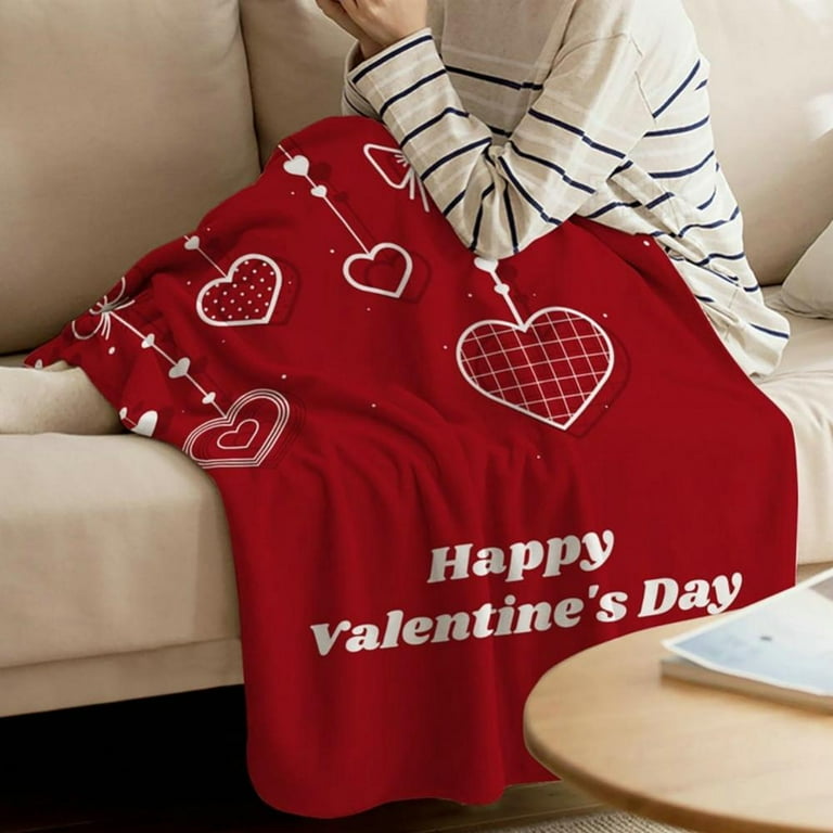 Big Save Valentine s Day Throw Blanket Red Heart Bed Blanket Love Heart Soft Warm Blanket Throw Flannel Cozy Blanket for Couch Bedding Sofa
