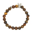 thumbnail image 3 of de elástica de cristal de piedra de natural Corona de plata Hugo Pulsera de cuentas de cristal, 3 of 10