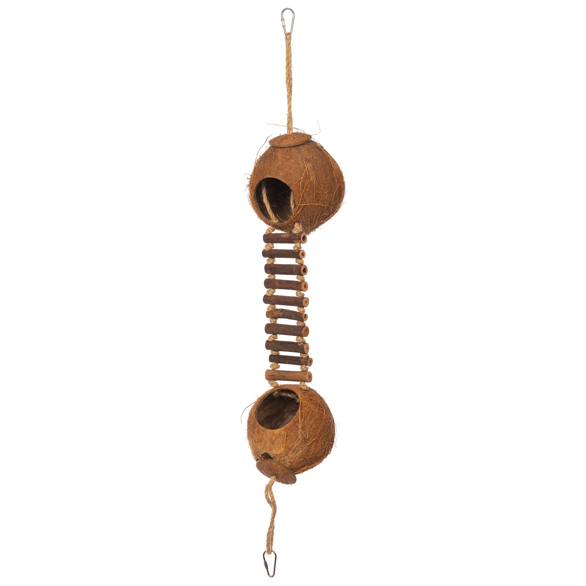 Prevue Pet Products Naturals Double Coconut with Ladder Bird Toy 62818