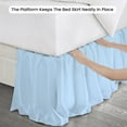 thumbnail image 4 of CCNY Bed Skirt Dust Ruffled Style Bedskirt Full Adjustable Elastic 16" Inch Drop Length Microfiber Made Light Blue Bedskirts, 4 of 6